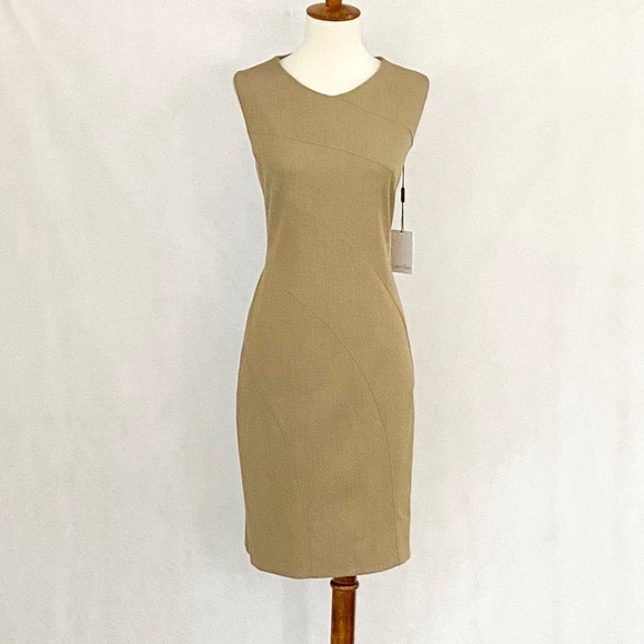 Calvin Klein Dresses & Skirts - Calvin Klein Sleeveless Khaki Bias Cut Dress